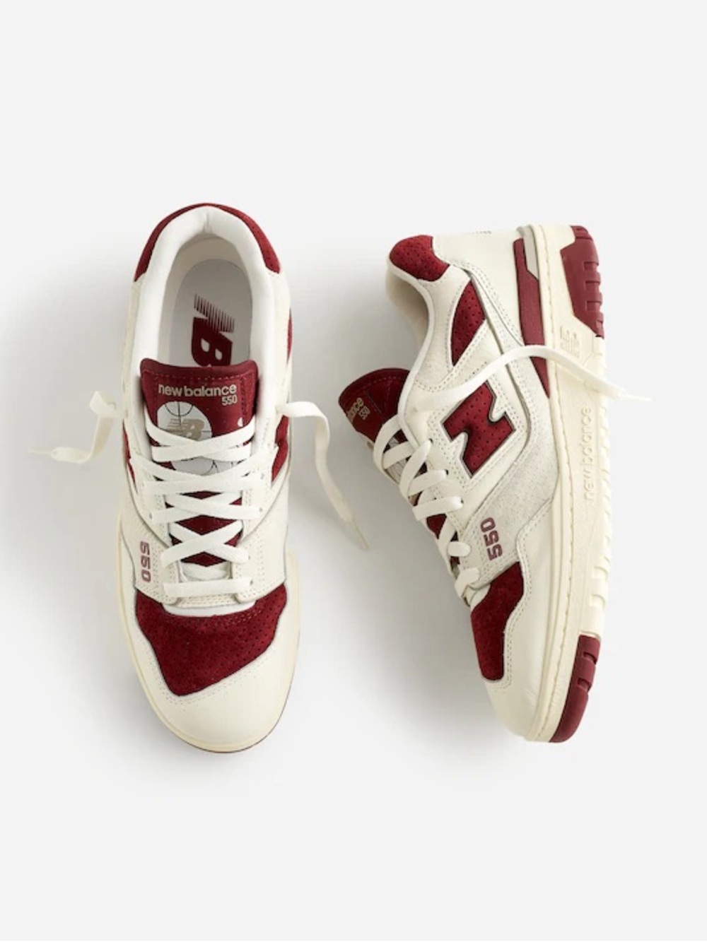 New Balance 550 Sneakers Sea Salt and Crimson Burgundy Size 12 Mens